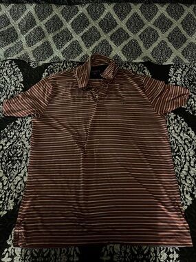 crown & ivy Men's Striped Polo - Red and White